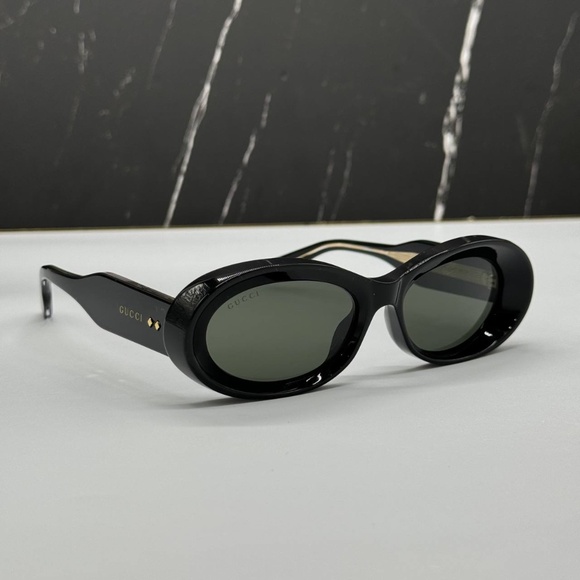 NEW GG1527S 001 GUCCI BLACK GREY OVAL WOMEN GUCCI SUNGLASSES - Picture 5 of 12